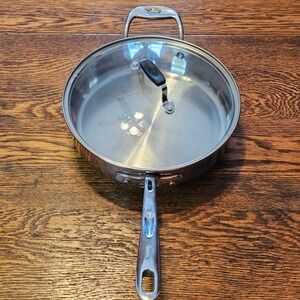 Emeril Lagasse 3 Qt Stainless Steel Saute Pan with Copper Core and Glass Lid